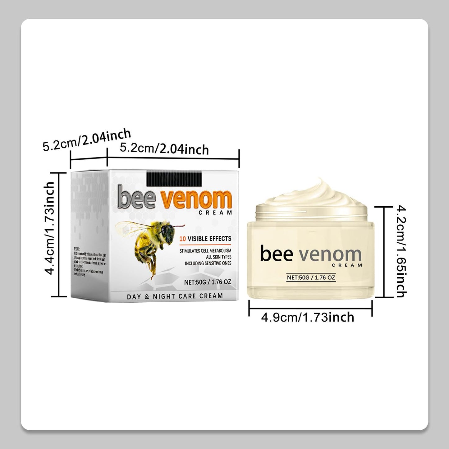 Generic Bee Venom Firming Face Moisturizer, Day and Night Hydrating Cream for Women,Instant Lift Formula for Smoother Appearance,Face Line Smoother for All Skin Needs,Skin Tightening Cream For Face Fine Line