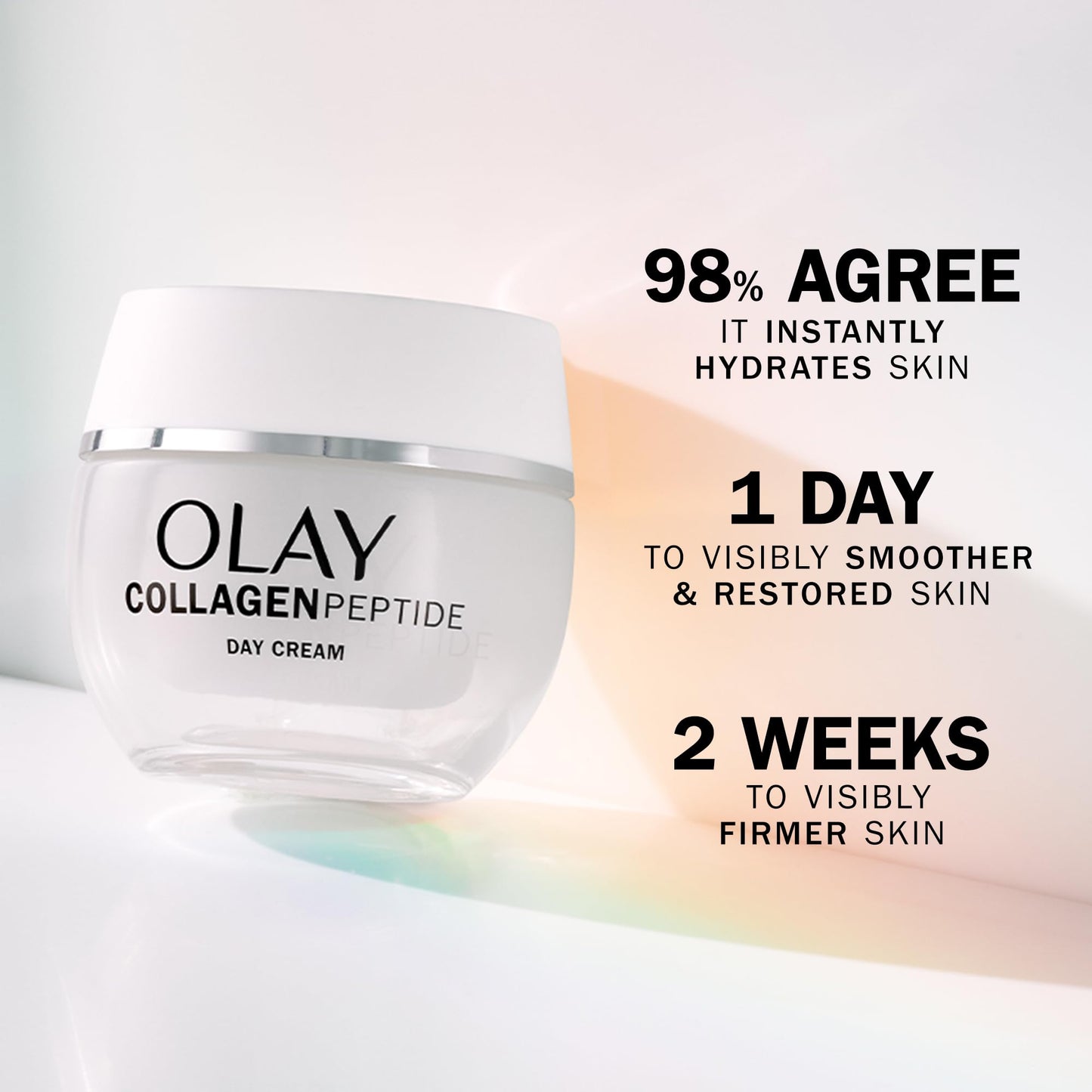 Olay Collagen Peptide Face Moisturiser Day Cream, Skincare with Niacinamide 99% Purity and Antioxidant Vitamin E Advanced Anti Aging Skin Care: Strengthens, Restores, Hydrates, 50ml