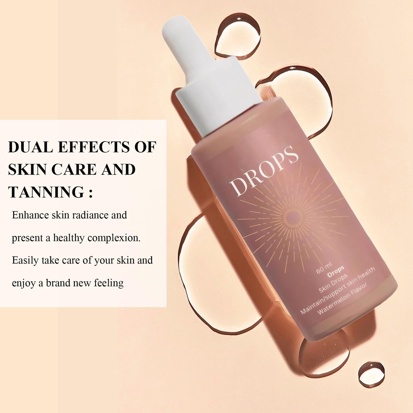 Kighdel Zerias Tanning Drops U Drink,Tanning Drops,Streak-Free Tan Without UV Damage,Enhances Skin Tone with Nourishing Ingredients