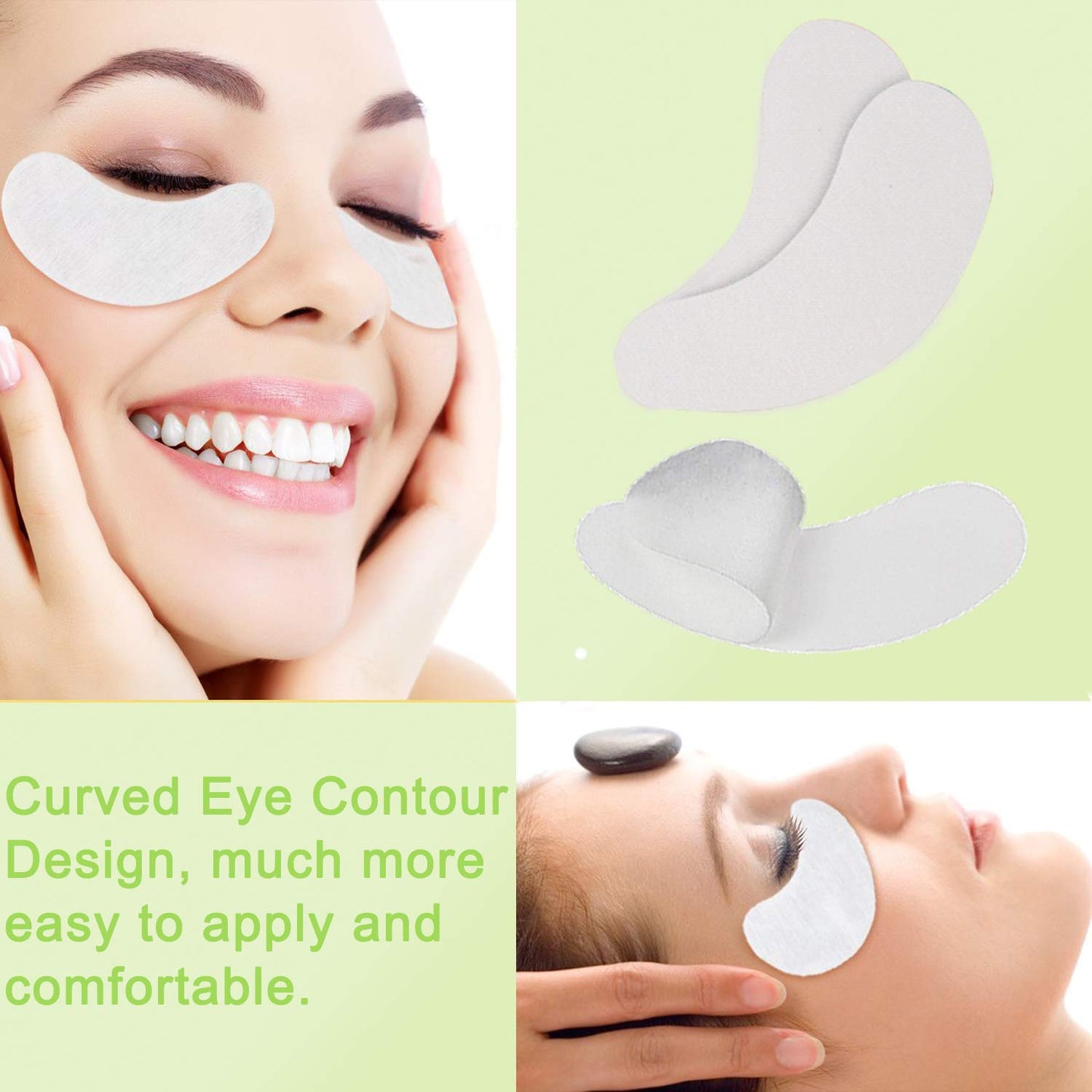 Under Eye Gel Pads, Jiasoval 50 Pairs Gel Eye Pads for Eyelash Extensions, Lint Free Under Eye Lash Pads, Eye Patch Pads for Salon and Individual Eye Lash Pads for Lash Extensions Pads