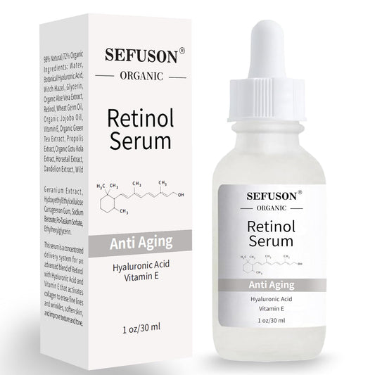 SEFUSON Retinol Serum, High Strength Anti-aging Serum with Hyaluronic Acid & Vitamin E, Face Serum, for Wrinkles, Pigmentation, Fine Lines & Sensitive Skin.1Oz