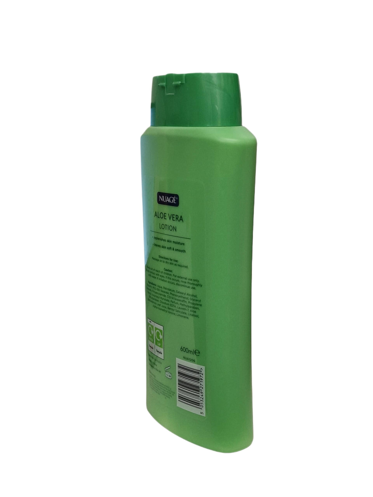 Nuage Aloe Vera Lotion Cooling XL Pack 600ml | Moisturises, Soothes & Softens Skin | Aloe Vera Enriched Formula for Daily Hydration | Ideal for After-Sun Care & Dry Skin Relief | Non-Greasy