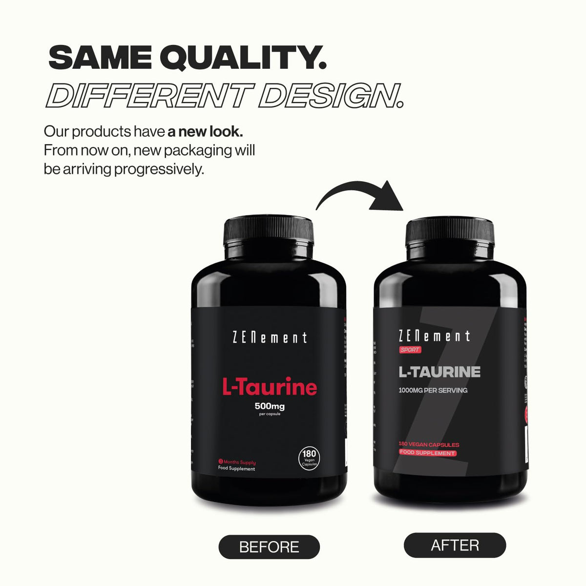 L‑Taurine 1000 mg per Dose (2 Capsules) – 180 Vegan Capsules (3‑Month Supply) – Pure Taurine – Sport Supplement – Gluten‑Free, Lactose‑Free, Soy‑Free, No Additives – Zenement