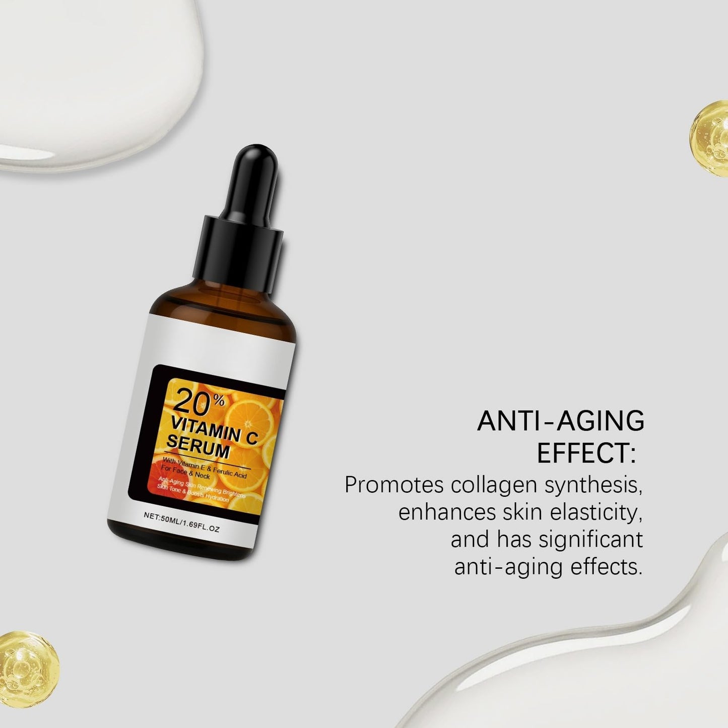 Xunzhi Vitamin C Serum,Anti Aging and Wrinkle Facial Serum,Anti Aging Vit C S/erum,Vitamin C Face S/erum,Brightening Se/rum,Collagen Boosting and Skin Brightening Facial Se/rum,Moisturiser Face Women,50ml