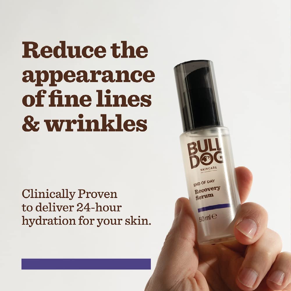 BULLDOG SKINCARE - End Of Day Recovery Serum for Men | Reduce fine lines & Hydrate | 60 ml