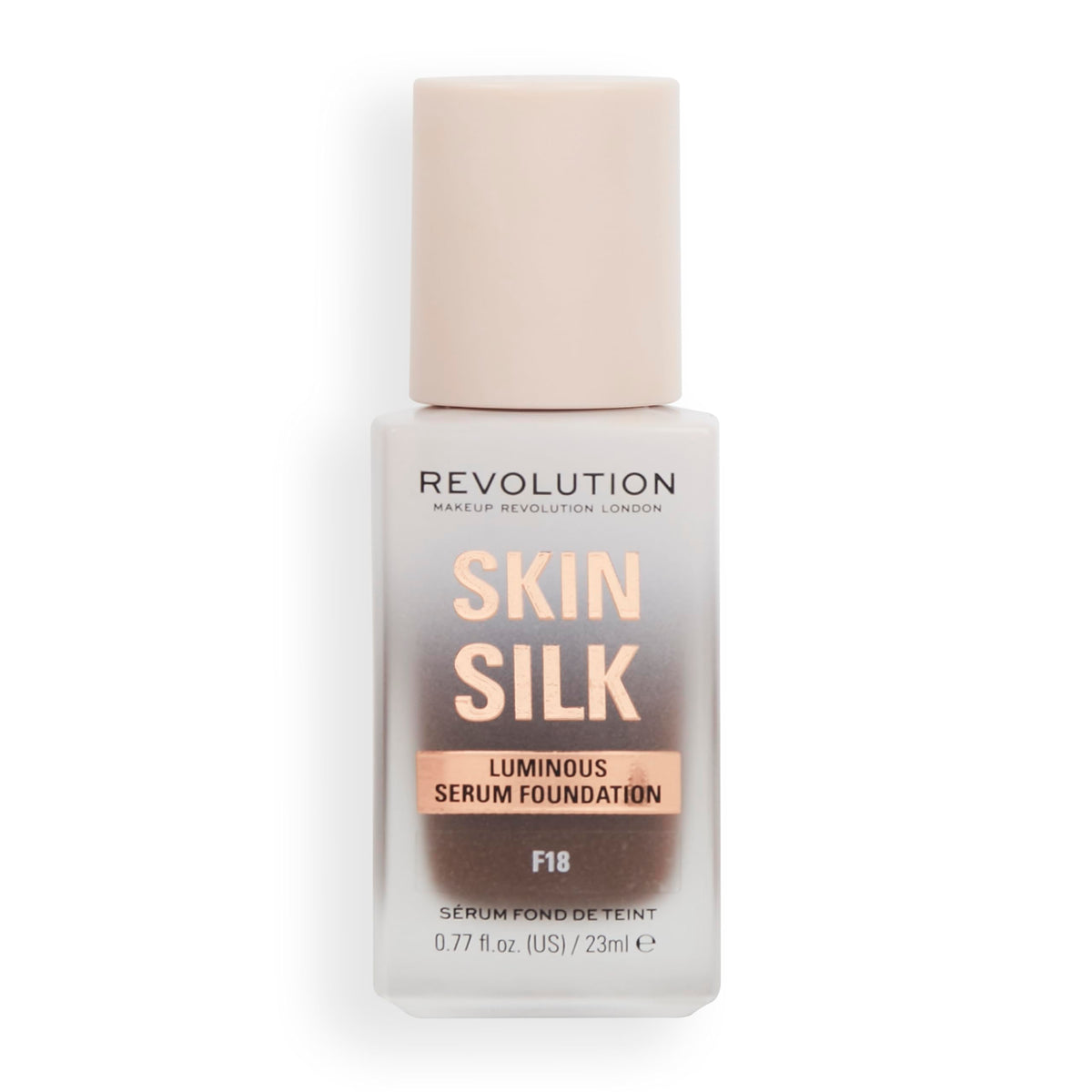 Revolution Beauty London Makeup Revolution, Skin Silk Serum Foundation, Light to Medium Coverage, Contains Hyaluronic Acid, F18, 23ml