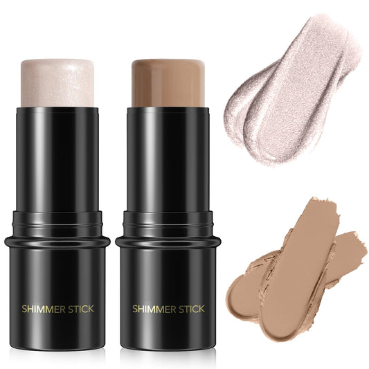 YUYUE-YY Highlighter Makeup Contour Stick, Highlighter Contour Bronzer Wand, Face Brightens Contour Stick for Long-Lasting & Waterproof. Face Make-up & Body Contour Highlight Makeup Illuminator (1#+9#)