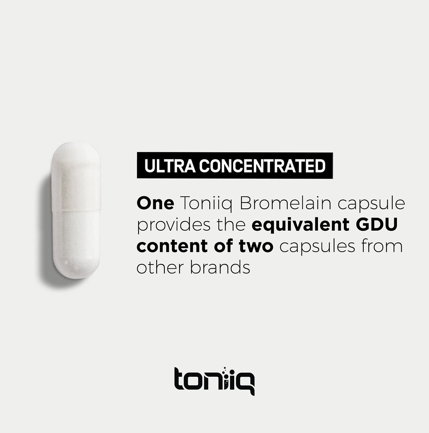 Ultra High Strength Non-GMO Bromelain Capsules - 3600 GDU/Gram - Highly Concentrated and Bioavailable - 500mg Formula - 120 Veggie Capsules