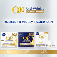 NIVEA Q10 60+ Anti-Puffiness Eye Cream (20ml), Anti-Wrinkle Eye Cream with Triple Strength Formula Made with Q10, Rose Petal Oil, and Calcium, Designed for 60+ Skin