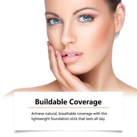 2-in-1 Makeup Foundation & Concealer Stick with Brush - Full Coverage Cream Foundation for Mature Skin