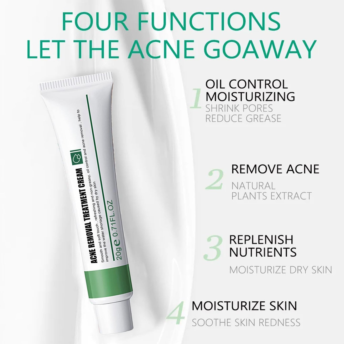 Anti Acne Face Cream, Spot Cream for Acne Treatment and Spot Treatment with Nicotinamide, Sodium Hyaluronate, Aloe, for Blackheads and Acne Prone Skin, Reduces Spot Size, Redness and Inflammation