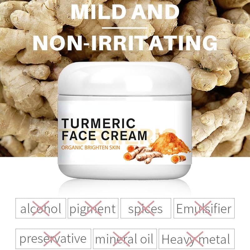 Turmeric Face Cream Skin Whitening Brighten the Skin Shrink Pores Treat acne Moisturizing Facial Cream For All Skin Types 50ml