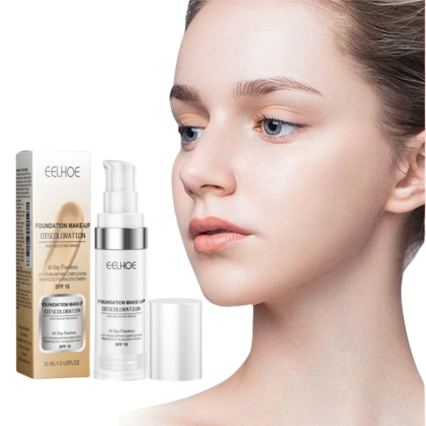 Jinjiar Foundation Color Changing,Colour Changing Mature Skin Foundation,Flawless Colour Changing Foundation Makeup,Foundation Full Coverage,Skin Tint,Baked Foundation,Makeup Foundation,Liquid Foundation