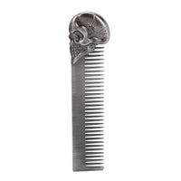 Skull Beard Comb Pocket Beard Comb Zinc Alloy Skull Pattern Hair Styling Mustache Sha Oil Hair Comb Silver (Silver)