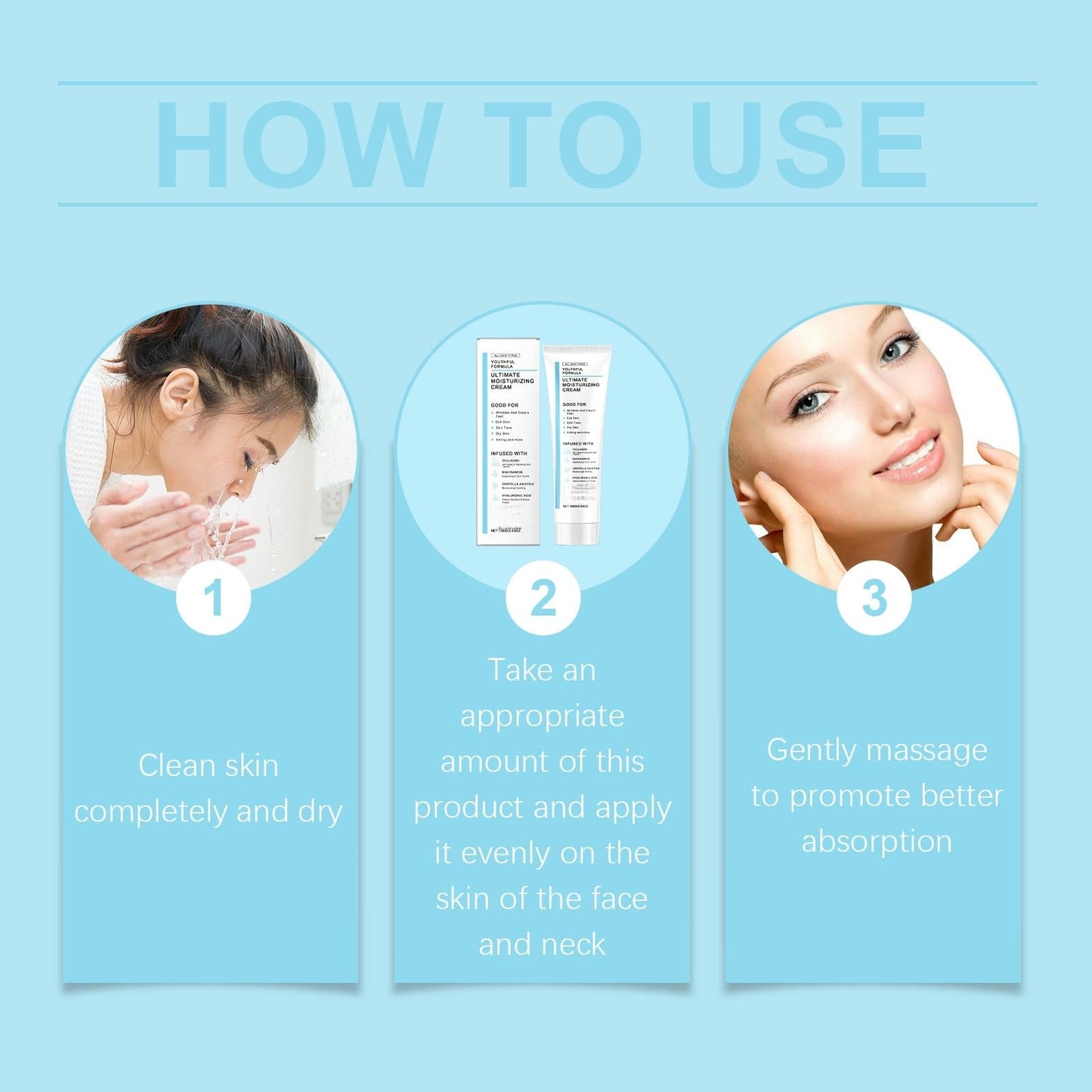 QinZiEn Youthful Formula Ultimate Moisturizing Cream,Moisturiser Face Women,Anti Wrinkle Face Cream,Calming F-ace Moisturizer,Repairing Fa-ce Moisturizer,Hydrating Mo-isturiser F-ace