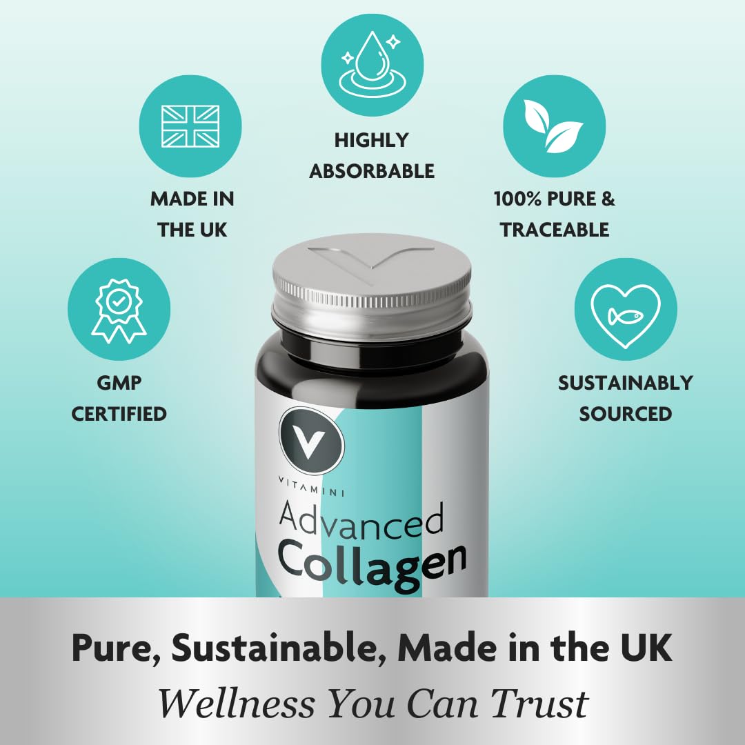 Premium Advanced Collagen Complex for Joint and Bone Health – High Strength Marine Collagen with Vitamin D3, Zinc, and Copper – Joint Care Supplements for Women – No Fillers, UK Made, 30-Day Supply