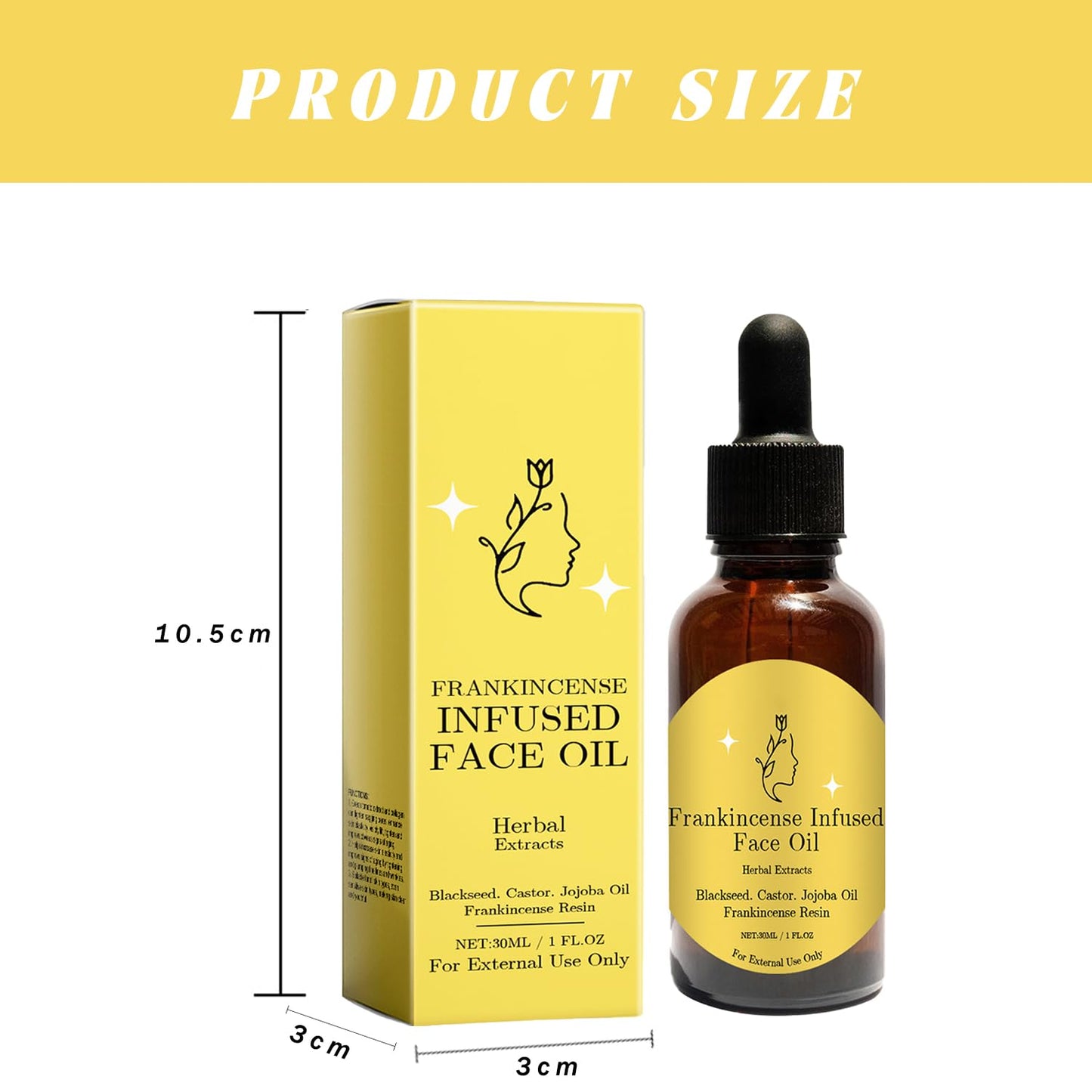 Generic Frankincense Resin Oil for Face - Organic Botanical Extract for Skin, Deeply Hydrates and Softens, Lightweight Feel, Non-Greasy Formula, Supports Radiant Complexion, Facial Nourishing Oil, 30ML