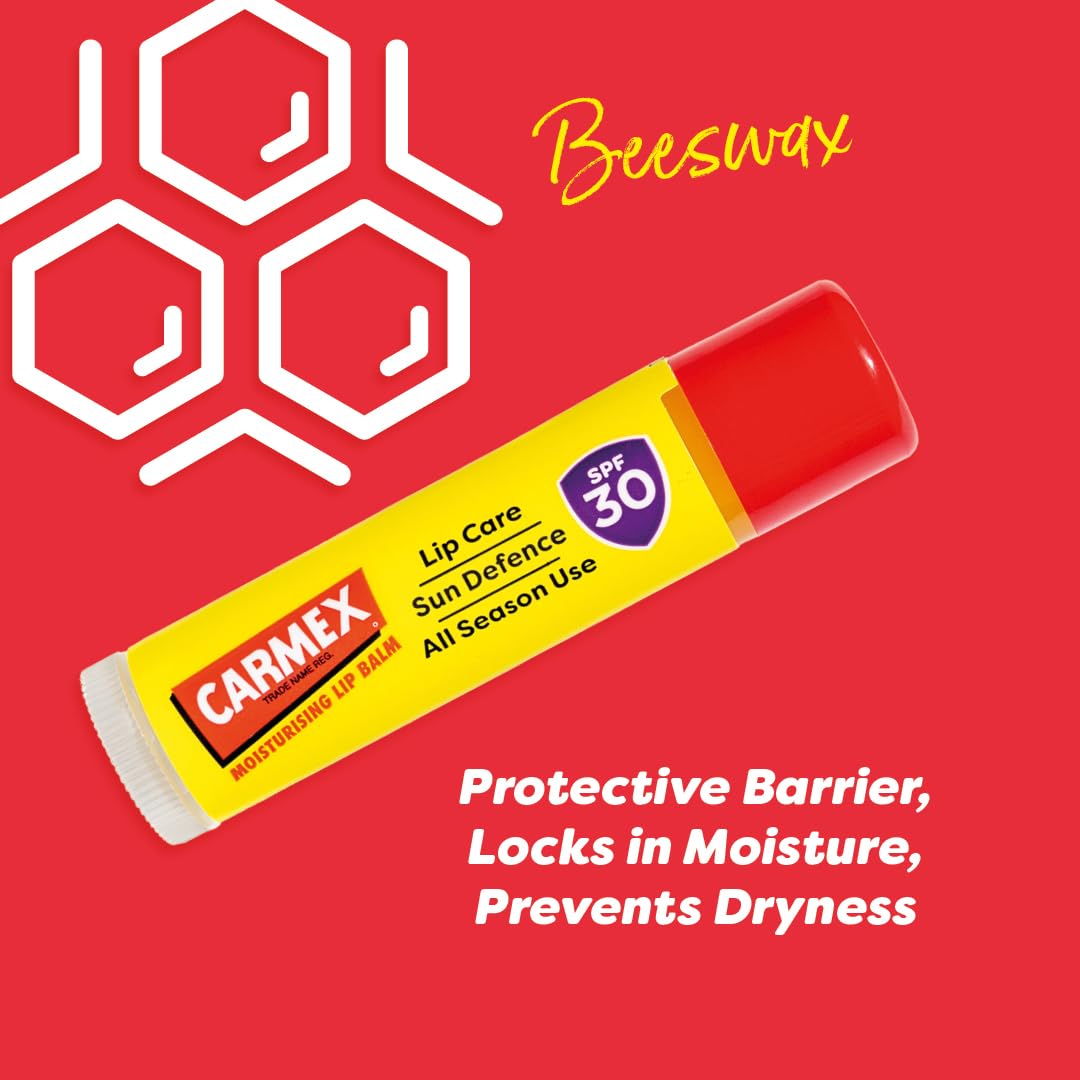 Carmex CARMEX SPF30 Sun Defence Tropical Moisturizing Lip Balm for Soft, Protected Lips Stick (10g)