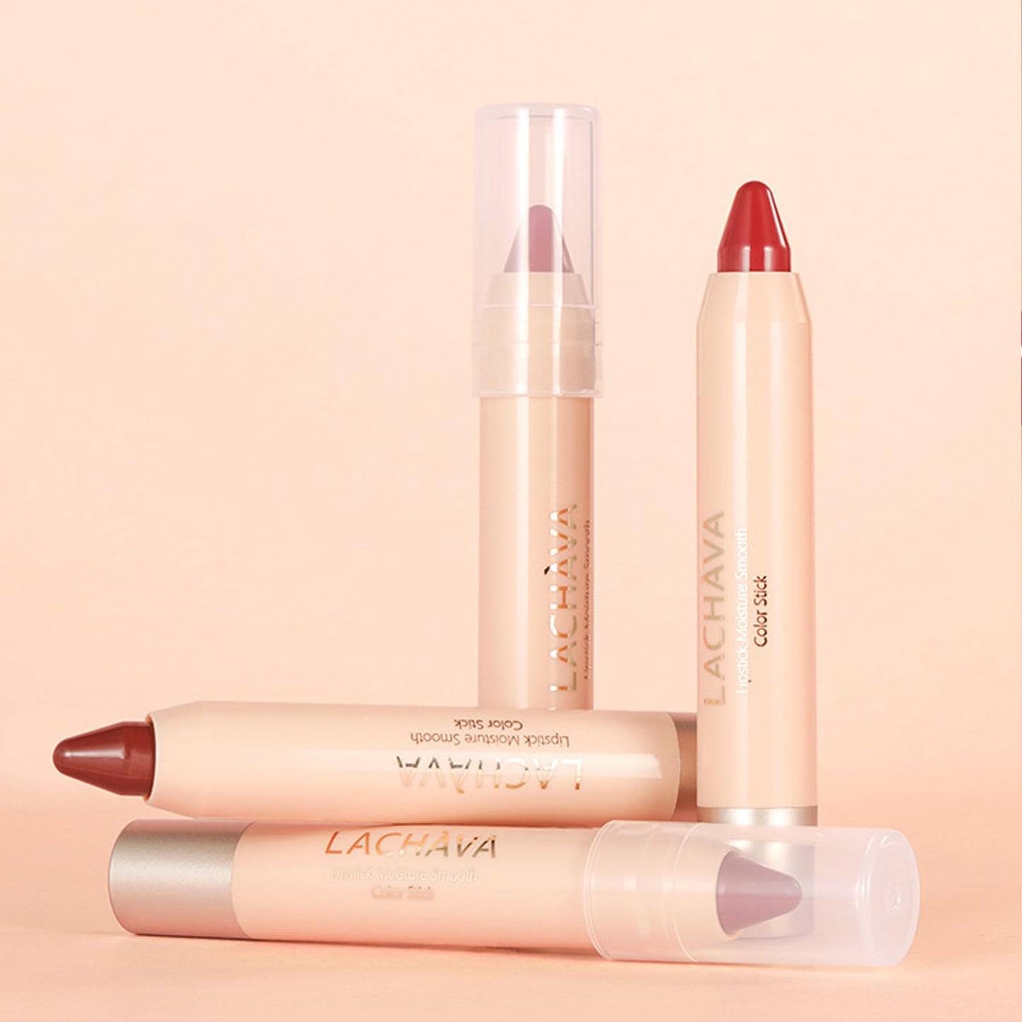 QUIWEN Matte Lip Crayon Nude Lipstick Pencil Velvety Creamy Matte Lip Liner Full Coverage High Pigment Waterproof Long Lasting Lipstick for Women, Non-Stick Cup Lipliner Pencil