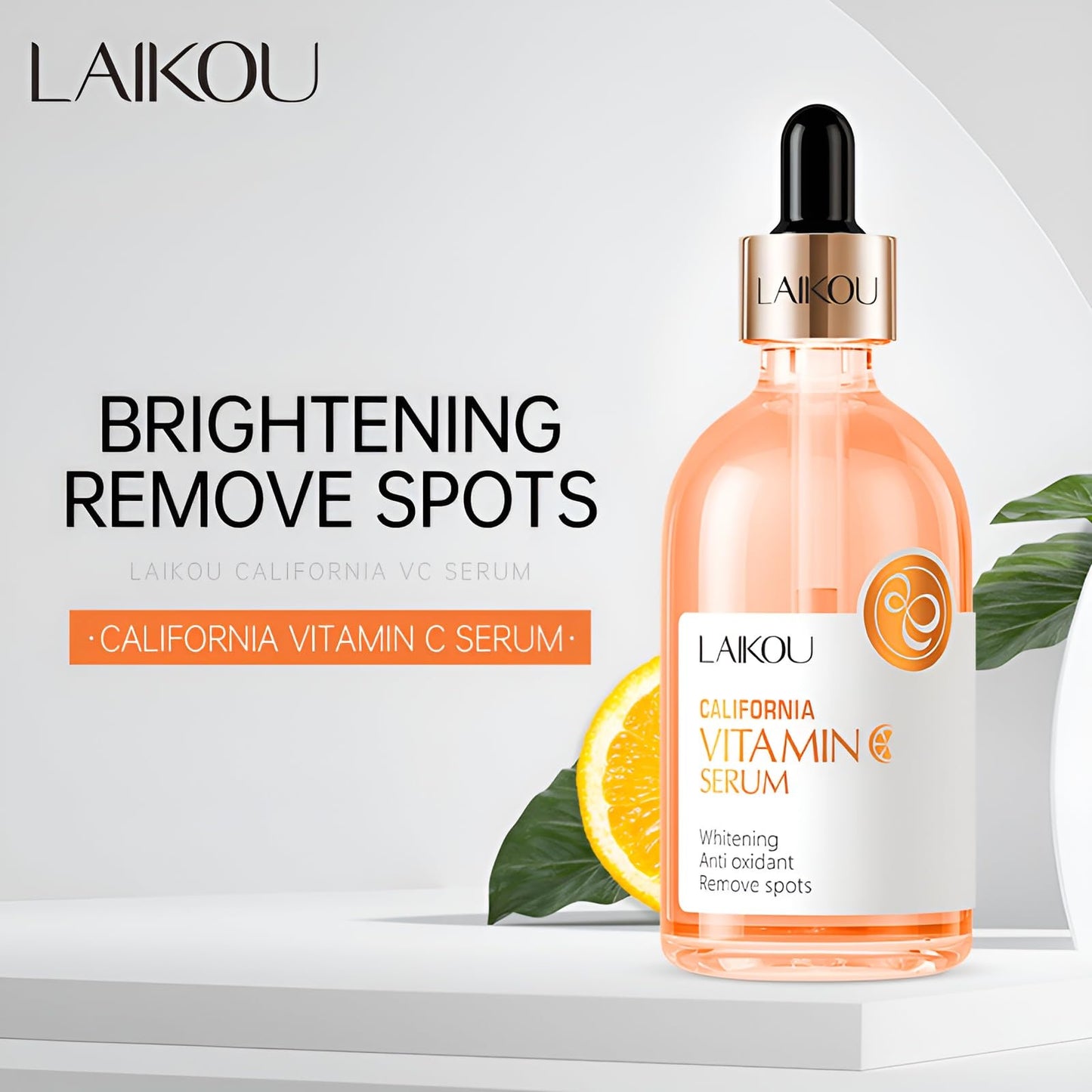 LAIKOU California Vitamin C Serum for Face, Face Serum for Women with Hyaluronic Acid, Anti Aging & Dark Spot Remover for Face, Boost Collagen & Brighten Skin, 100ML
