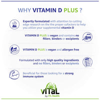 MAG365 Vegan Vitamin D Plus - Enhanced with Magnesium, Vitamin B12, Vitamin K2 - Supports Weight Management & Mood Enhancement - 100% Vegan, Gluten-Free, Non-GMO - 60 Capsules
