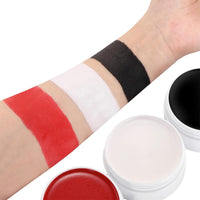 SHEBEEDO Black + White + Red Face Body Paint Set, Professional Face Palette Set with 2 Brushes, Oil Body Paint for Adults Art Theatre Halloween Party Cosplay Clown Body Paint Makeup