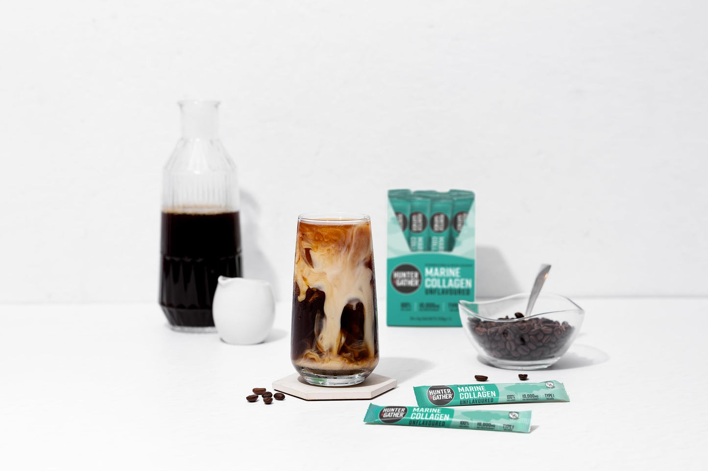 Hunter & Gather Marine Collagen Powder 30 x 5g Sachets | Pure Unflavoured Hydrolysed Wild Caught Marine Collagen Peptides Powder for Hair Skin Nails Muscles | Collagen Supplements for Women and Men