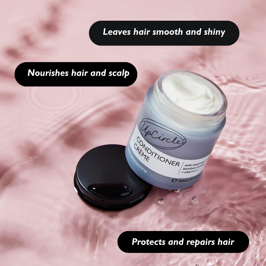 UPCIRCLE UpCircle Conditioner Crème with Rosemary Oil + Vitamin E – Gentle Formulation To Repair + Protect – Bamboo Extract + Orange Peel – Natural, Vegan + Cruelty-Free
