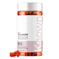 Marine Collagen Gummies by Known Nutrition with Vitamin C | 60 One-a-Day 500mg Hydrolysed Marine Collagen Gummies | Supporting Hair, Skin & Nails | Pomegranate Flavour (1)