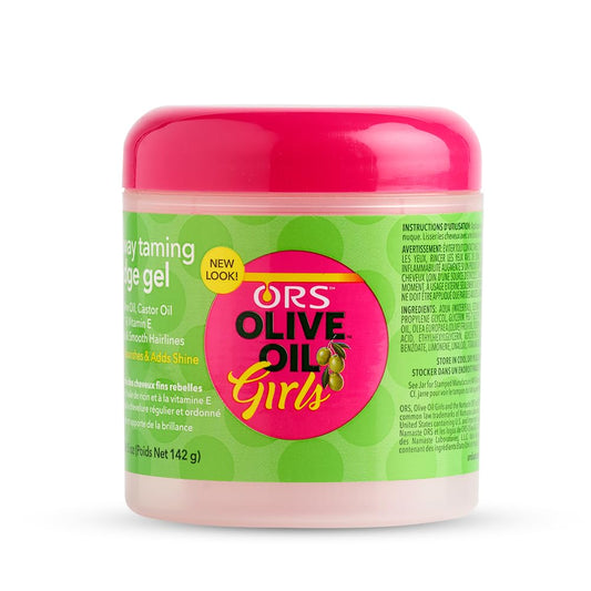ORS Olive Oil Girls Fly-Away Taming Edge Gel - 142g, Infused With Olive Oil, Castor Oil & Vitamin-E, Non-Greasy Formula, For Smooth & Sleek Hairline Control