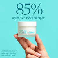 Super Facialist Vegan Collagen overnight Resync Night Cream- Nourishing Night Time, Firming, Smoothing & Plumping, Gentle Face Care, Vegan Marine-based Biopolymer, Copper, Collagen, 50ml