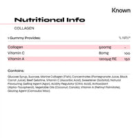 Marine Collagen Gummies by Known Nutrition with Vitamin C | 60 One-a-Day 500mg Hydrolysed Marine Collagen Gummies | Supporting Hair, Skin & Nails | Pomegranate Flavour (2)