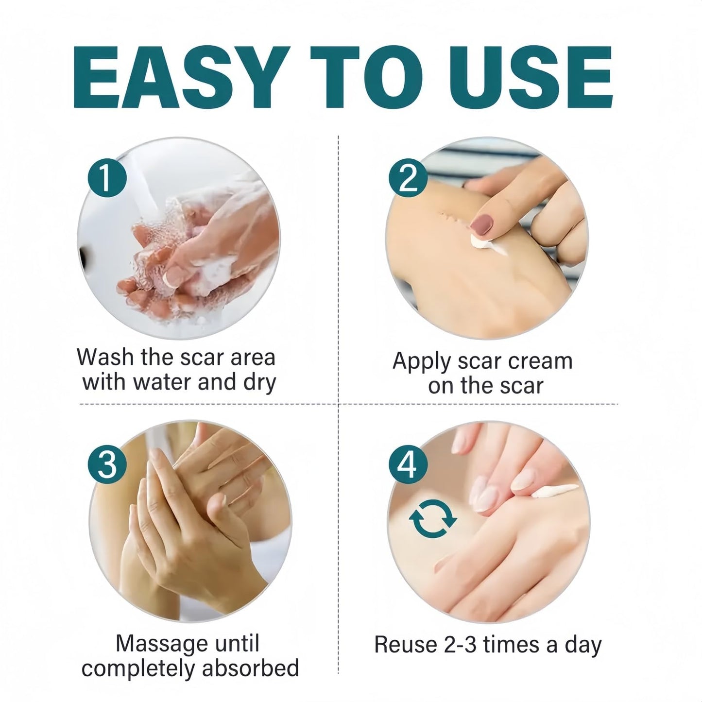 Jinjiar Scar Cream,Scar Removal Cream,Advanced Scar Gel for Old and New Scars,Skin Repair Cream for Old and New Scars,Scar Erase,Acne Scar Treatment,Scar Cream After Surgery,Scar Removalscar Cream for Face
