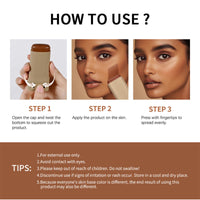 NLFOX Skin Tint Foundation - Natural Foundation Stick - Even skin Tone Balm foundation - Portable Serum founDation Moisturizing Essence Stick - Beauty Balm Serum Boosted Tint Concealer (Colour, # 06)