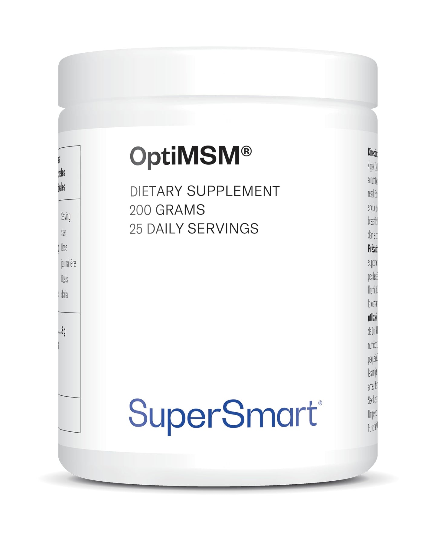 OptiMSM 200 G (Methylsulfonylmethane) - Joint Comfort - Helps Reduce Joint Discomfort - Organic Sulfur - Non-GMO - Vegan - SuperSmart