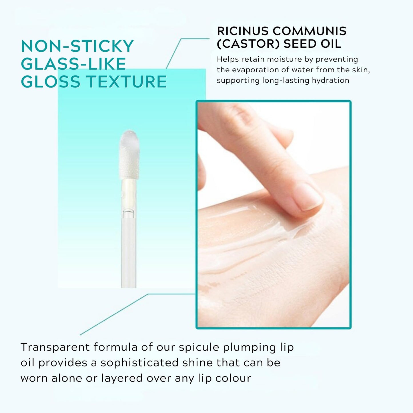 Lumiter 2PCS Spicule Lip Plumping Lip Gloss Clear, Lip Plumper Extreme, Hydrate & Volumize Lip Plumper, Plumping Lip Oil, Hyaluronic Acid & Peptides Visibly Smooth Lip Wrinkles