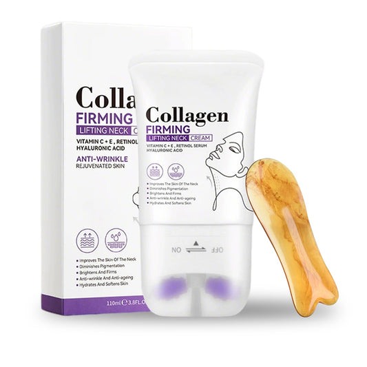 XdealCozyxc Neck Firming Cream with Roller, Collagen Neck Tightening Cream for Tightening Skin, Moisturizing