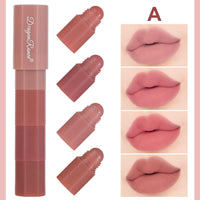 SHEBEEDO Nude Pink Lipstick,4 Colors Moisture Shine Hydrating Lipstick Pen,Long Lasting Highly Pigmented Creamy Matte Lip Gloss,Mini Lipstick Set,Lip Makeup Lipgloss for Women Girls Daily Makeup(#A)