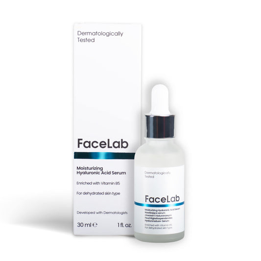 FaceLab Hyaluronic Acid Serum, Deep Hydration, Anti-Aging, Reduces Fine Lines and Wrinkles, Soothes Irritated Skin, Improves Texture, for All Skin Types, 30ml