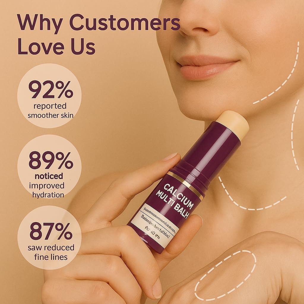 Wenchrisdt 2pcs Calcium Multi Balm,Calcium Volume Multi Balm,Wrinkle Core Stick,Korean Collagen Moisturing Stick,Anti-aging, Hydrating,Suitable for Eyes, Face, Neck 