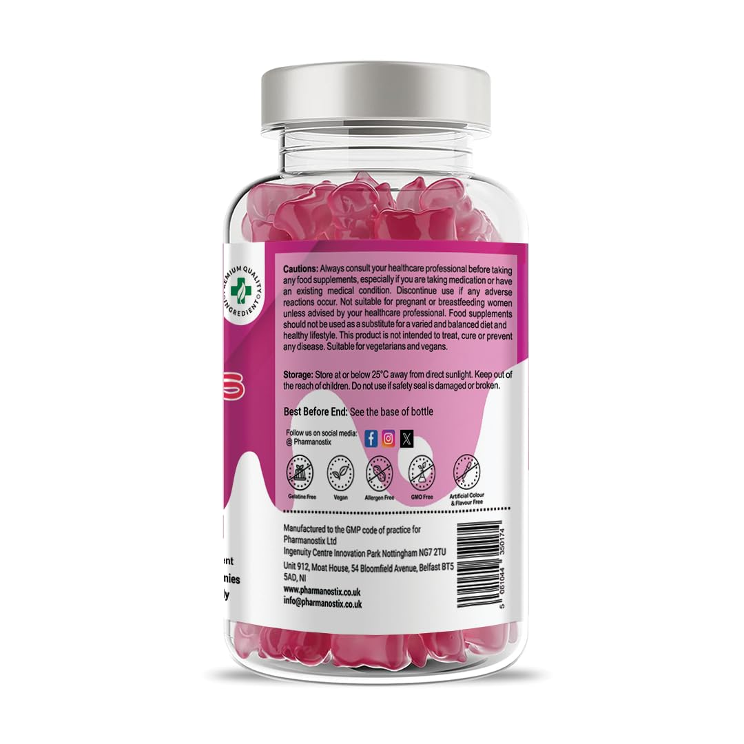 Pharmanostix VitaKids Multivitamin & Minerals Gummies, 60 Natural Berry Flavour Gummies, 2 Months’ Supply, 12 Essential Children’s Vitamins, Vegan, Gelatine & Gluten Free, Includes VIT A, C, E and D