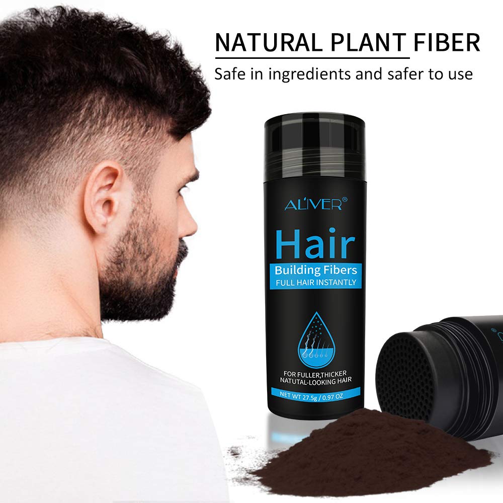 CCKULOOB Hair Building Fibres, Hair Loss Concealer,Natural,Thick & Textured,Professional Quality Fiber,Hair Loss Concealer Fibers For Men and Women, Conceals hair loss and covers up roots. (Medium Brown)