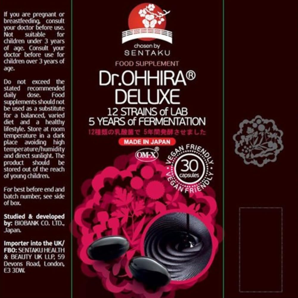 Dr. Ohhira Deluxe 12 Strains of Lab 5 Years of Fermentation Postbiotic Metabolites Vitamins Minerals Amino Acids and Organic Acids Vegan 30 Capsules