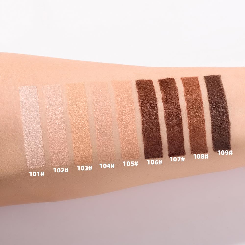 OKAQEE Full Coverage Foundation - Waterproof Cream Face Foundation - Long Lasting Foundation - Buildable Medium Coverage - Natural Flawless Oil-Controlling Leightweight Feel (101 Fair)