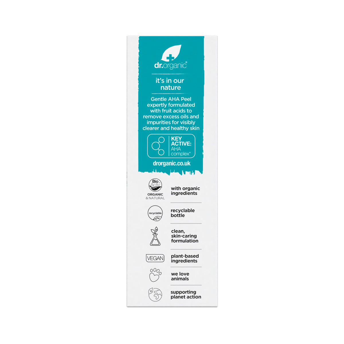 Dr. Organic Dr Organic - Skin Clear AHA Peel with Fruit Acids - Women's & Men's Skincare - Oil & Blemish Control, Pore Reducing & Clearer Skin - Vegan, Cruelty, Paraben & SLS Free - 30ml - 1 Pack