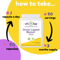 vh1be Green Lipped Mussel 500mg 90 Capsules