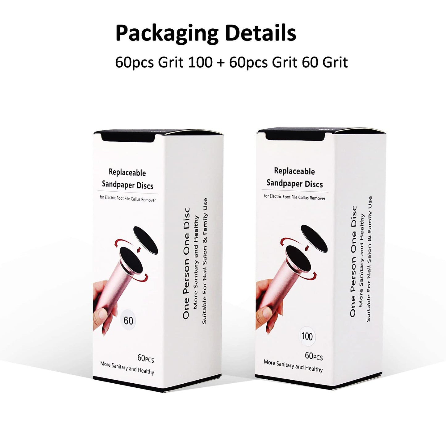 120pcs Foot File Replacement Pads Sandpaper Discs for Electric Hard Skin Callus Remover, Coarse 80 Grit+Fine180 Grit