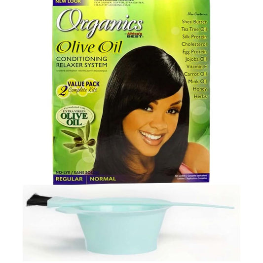 Generic MURPHY'S BRUSH AND JAR WITH Africa Best Olive Oil Relaxer Regular (2 Application)