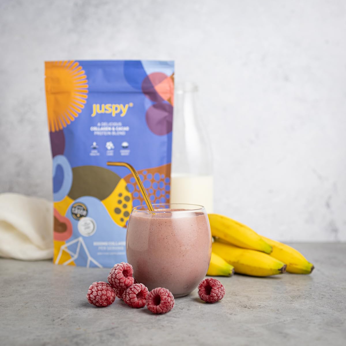 Juspy Premium Marine Collagen Powder + High Protein Cacao Superfood Blend | 8000mg Hydrolysed Marine Collagen Peptides | Collagen Supplement For Women & Men | Skin & Joint Health, Energy Boost | 400gr
