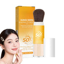 Cureluxe Mineral Powder Sunscreen Brush,SPF 50 Powder Sunscreen for Face,Over Makeup Sun Protection Brush,Lightweight Setting Powder for Face ,Non-Greasy Travel Size